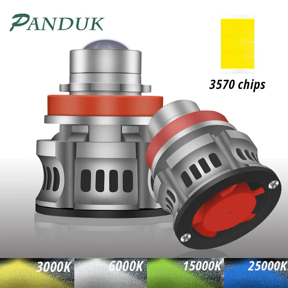 PANDUK Car LED H8 H9 H7 H11 9005 HB3 9006 HB4 Canbus Fog Bulbs 6000K 3000K 8000K Auto Fog Lamp Day Running Light 80W 12V