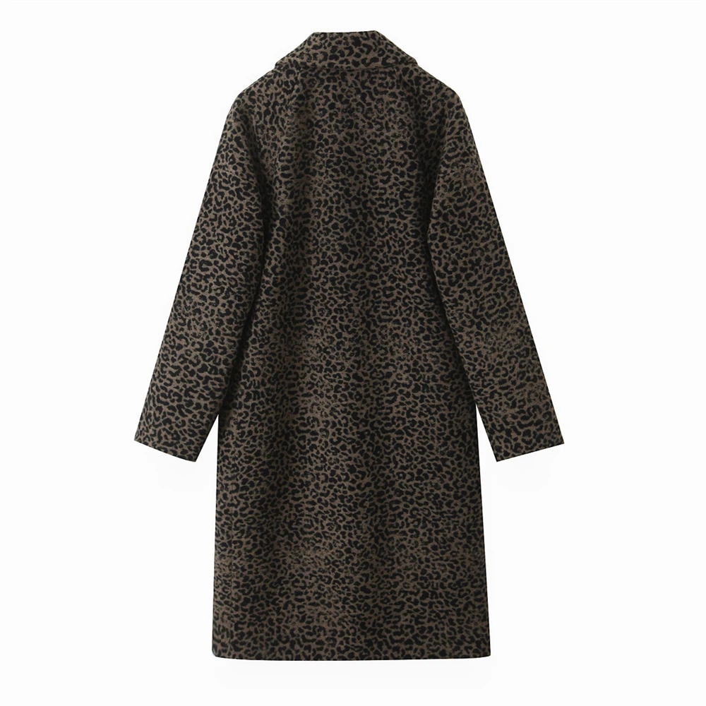 Taop&Za2024 Autumn/Winter New Fashion Style Animal Pattern Printed Loose Casual Versatile Long Coat for Women