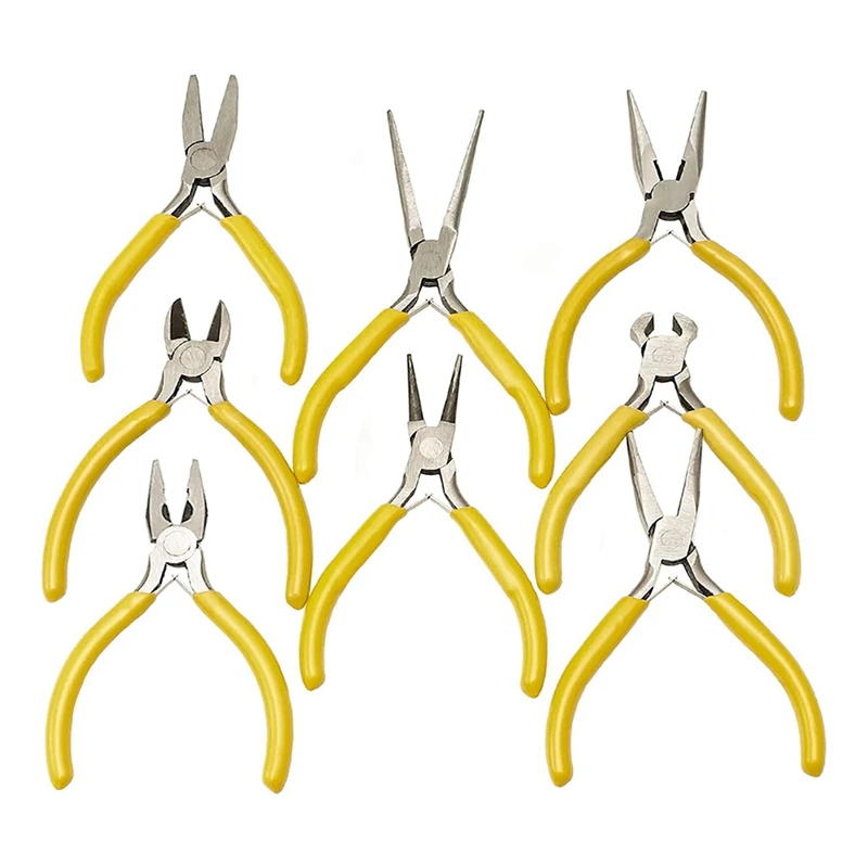 Jewelry Pliers, 5 Inch Needle Nose Pliers Small Pliers Wire Cutting Pliers,For Jewelry Repairing And Making (8 Pieces)