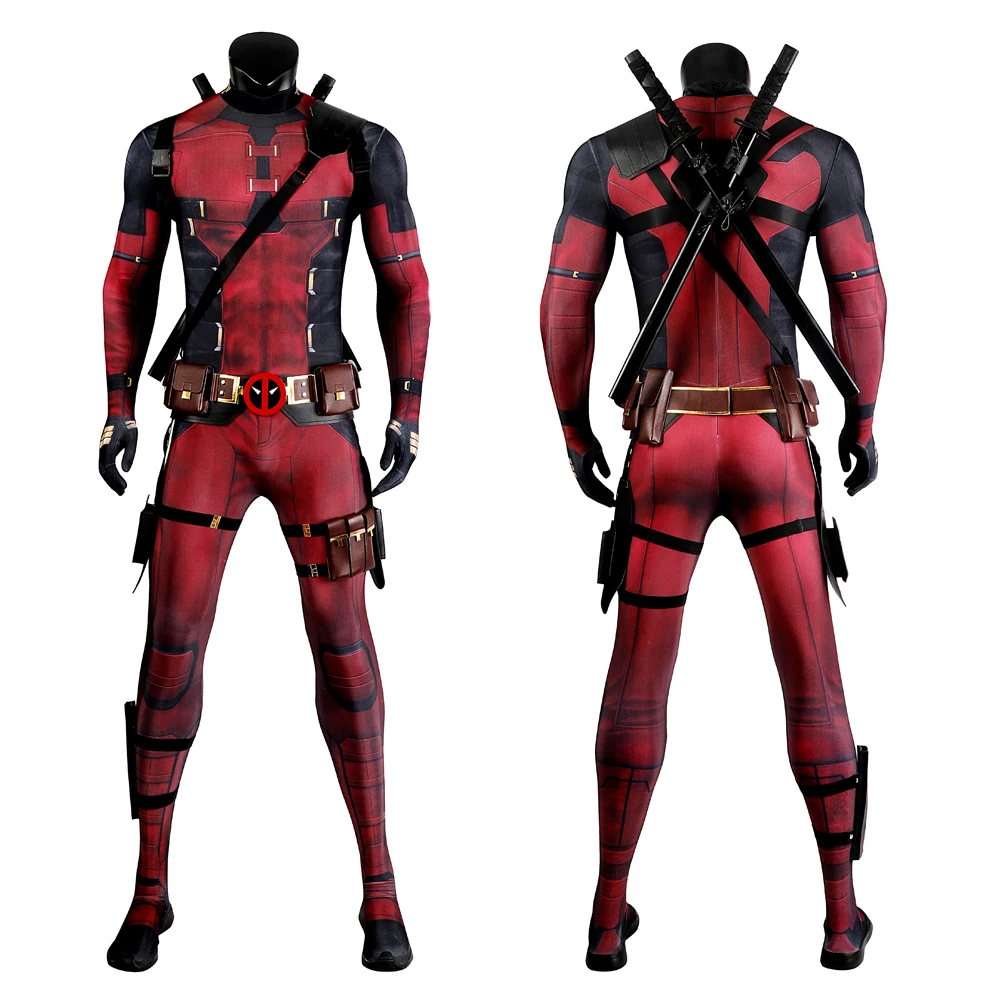 New DP3 Superhero Red Soldier Wade Wilson Cosplay Costume 3D Print Zentai Tight Fit Mask High Quality Carnival Halloween Costume