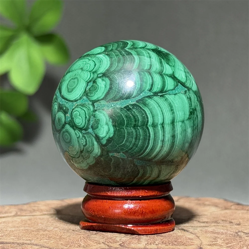 Natural High-Quality Malachite Mineral Crystal Ball Home Energy Feng Shui Decoration Witchcraft Divination Massage Healing+Base