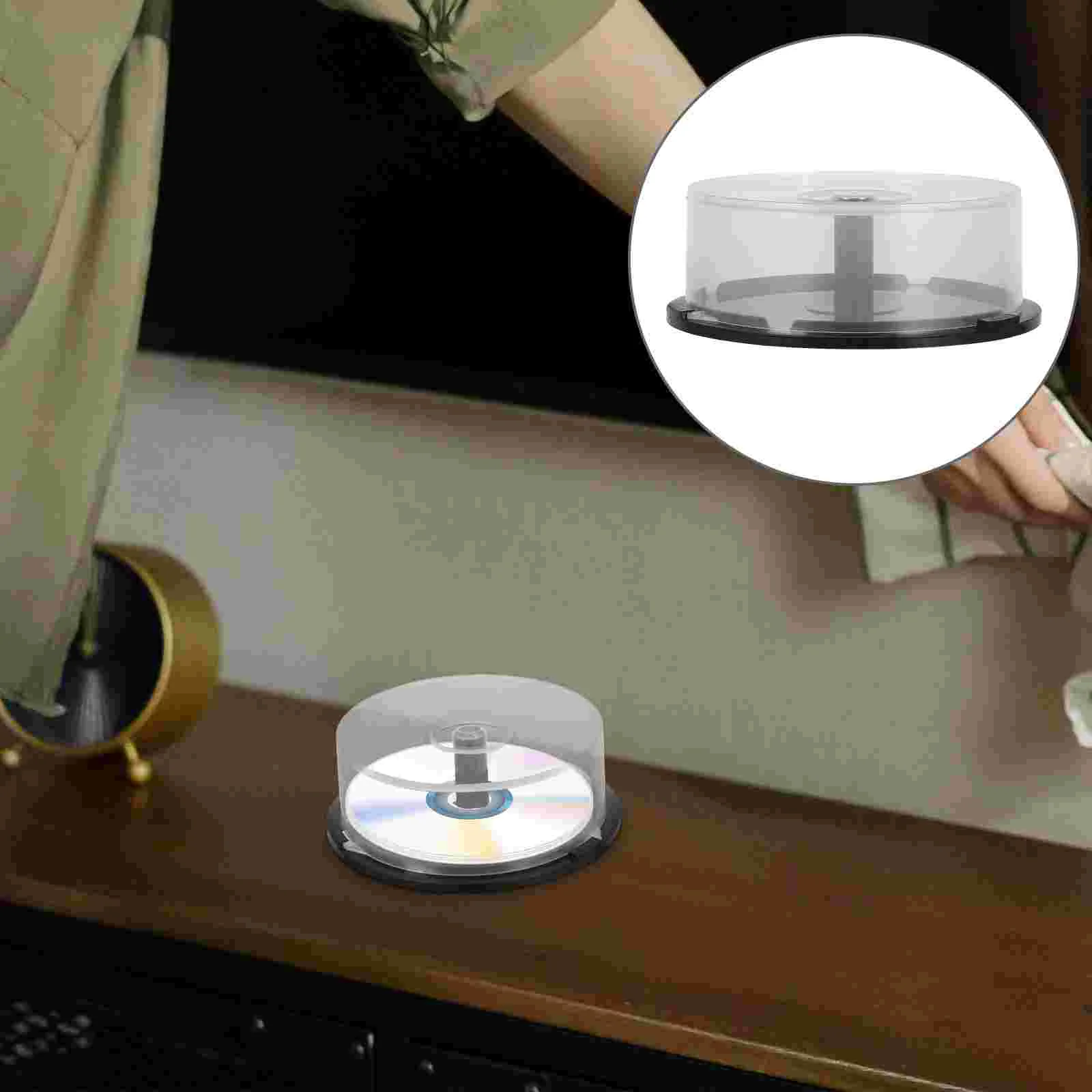 2 Pcs Cd/dvd Disc Cakebox Spindle Movie Holder Bin Storage Boxes Empty Bucket Rack image 4