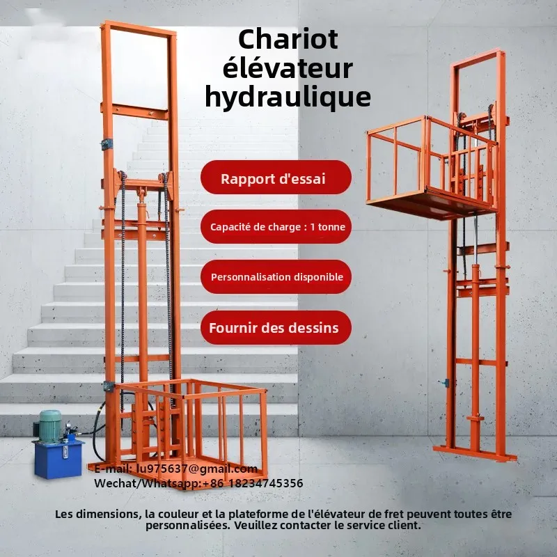 Monte-charge électrique pour marchandises lourdes, entrepôt, espace domestique, chargement et déchargement, atelier domestique, petite plateforme élévatrice