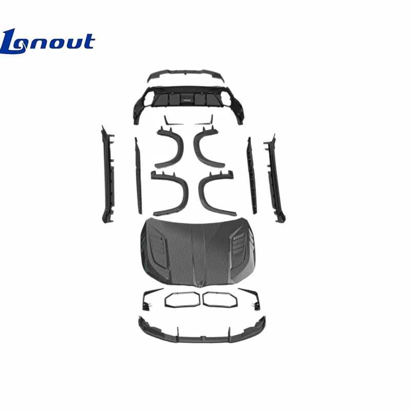 Full Set Conversion Body Kit Suitable for XM Upgrade to PK Style Dry Carbon Fiber Lightweight air Turbulence Kit