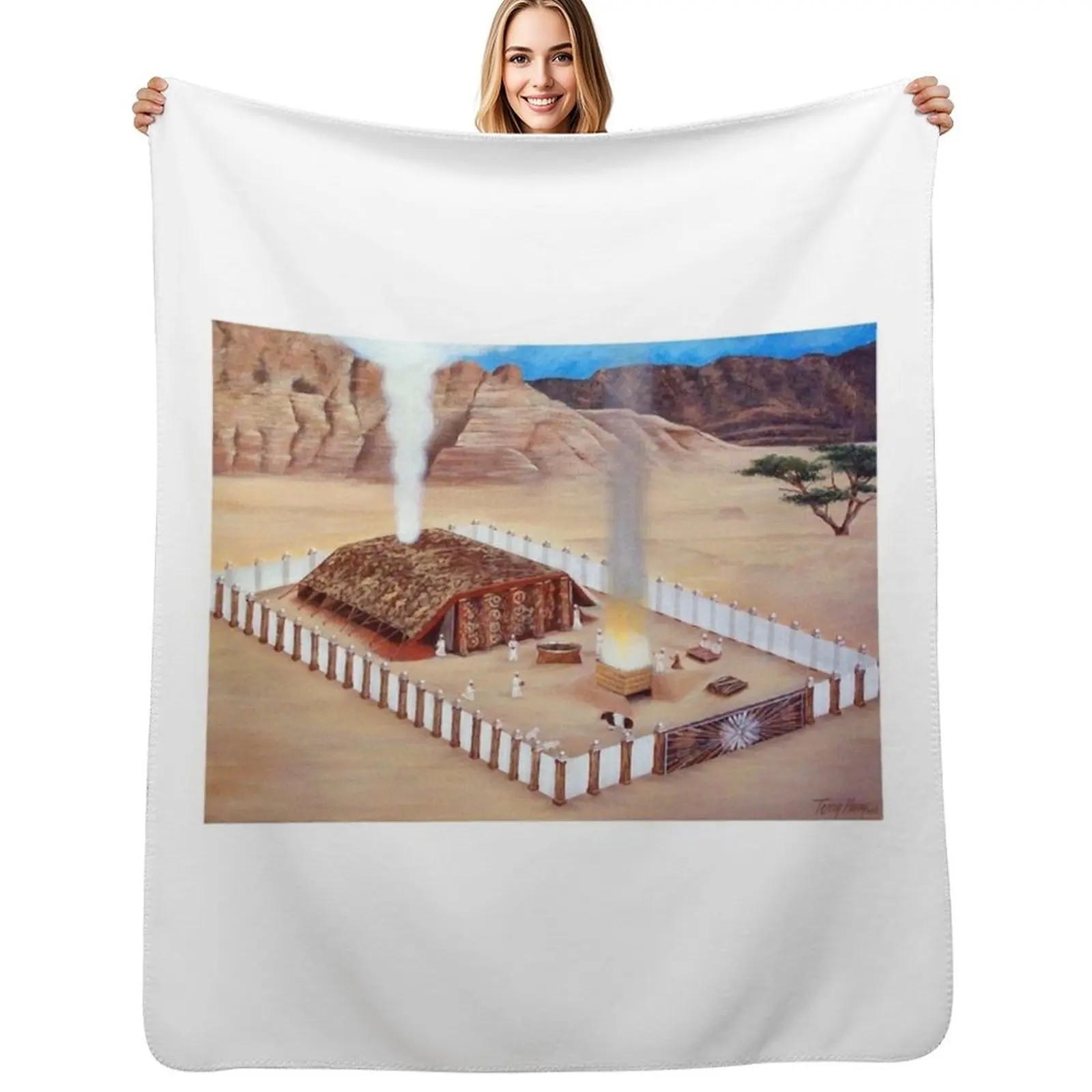 Manta con diseño de tabernáculo en la naturaleza, lavable a máquina, suave y cálida