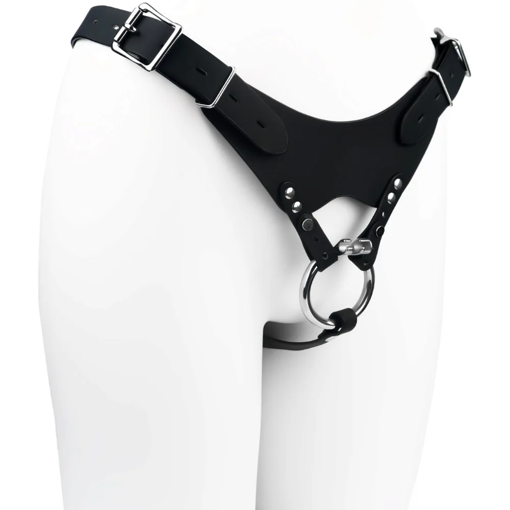 PU Leather Chastity Belt For Metal Penis Lock Cage Auxiliary Harness Belt Underwear Chastity Accessories BDSM Men Sex Toys 18+ - view 6