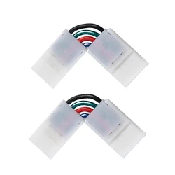For 5050 RGB LED Strip Light SMD 4Pin 10mm Right Angle Adjustable Connectors 15cm 4 Pin LED Light Strip To Power Adaptor