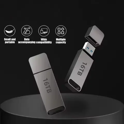 새로운 16TB 플래시 드라이브 USB 3.2 고속 전송 유형 C U 금속 플래시 SSD 휴대용 미니 플래시 드라이브 메모리 방수 U 드라이브