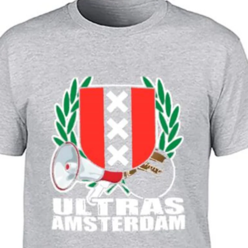 Camiseta Ultras Amsterdam, camisetas blancas para niños, camisetas en blanco, ropa Hippie, Camiseta de algodón para hombres