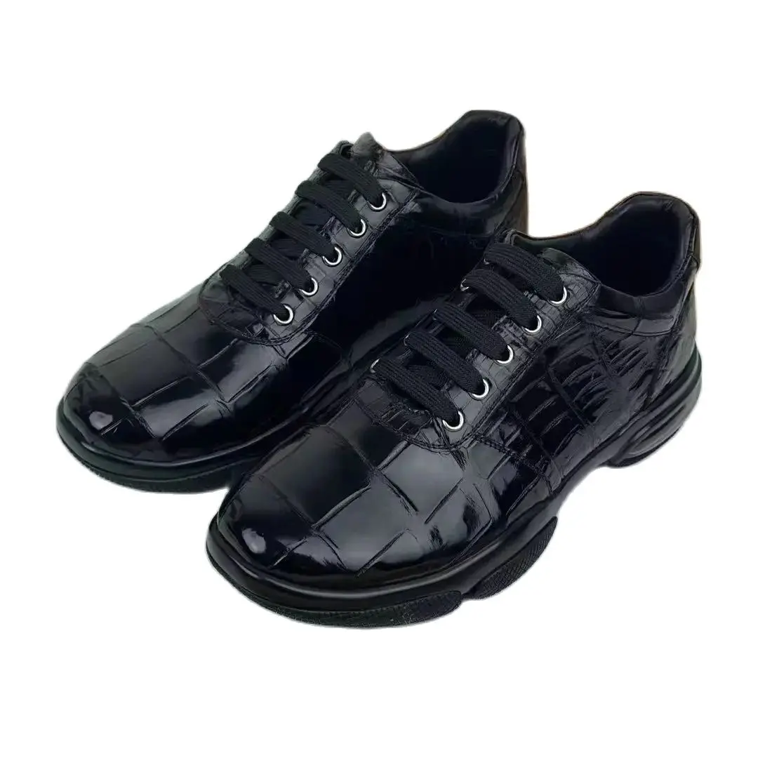 2023 new arrival Fashion Crocodile Skin causal shoes men,male Genuine leather sneakers  pdd289