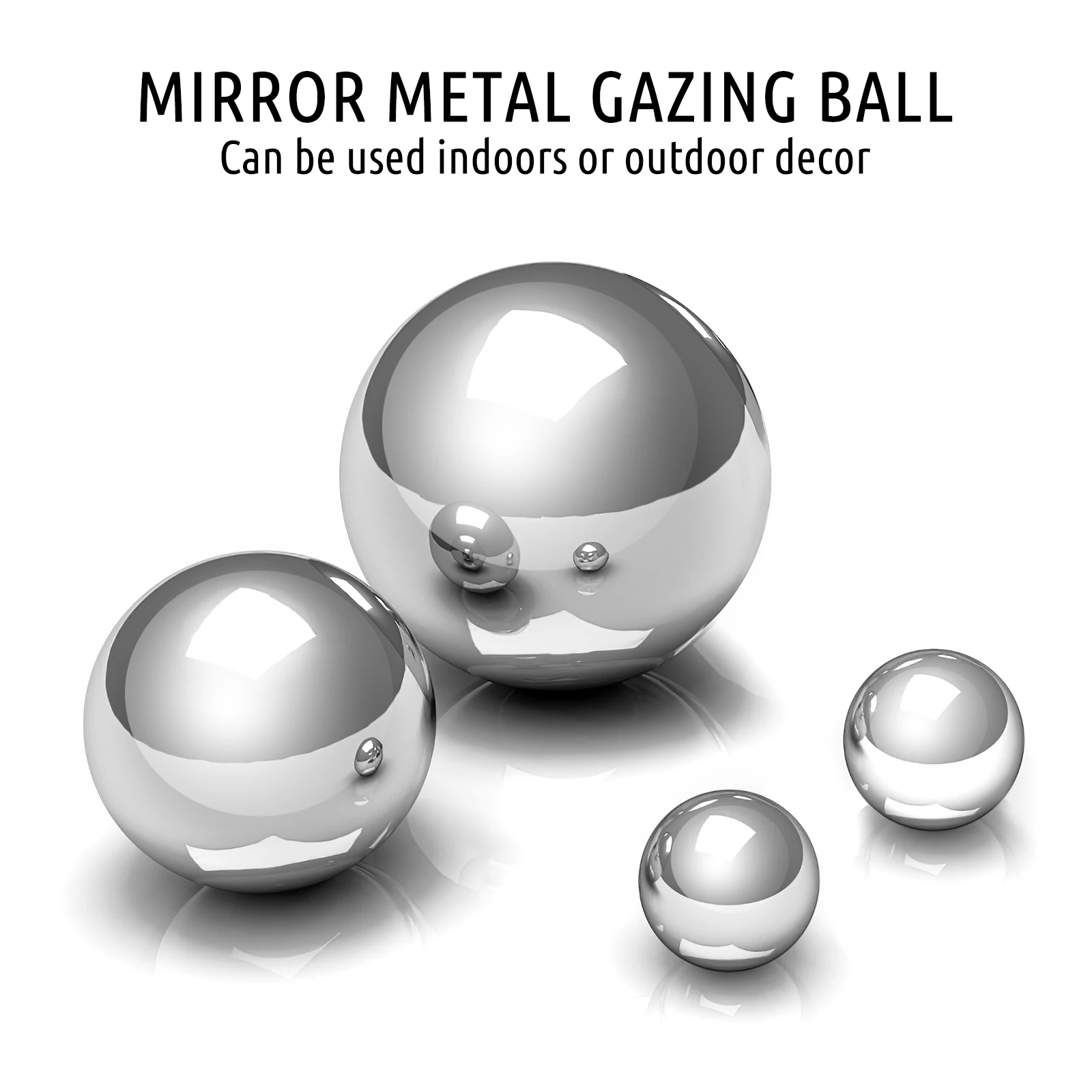 

6 Pcs Mirror Polished Ball Decor Garden Orb Spheres Outdoor Decorative Accessories Globe Stainless Steel Light Globes Miss