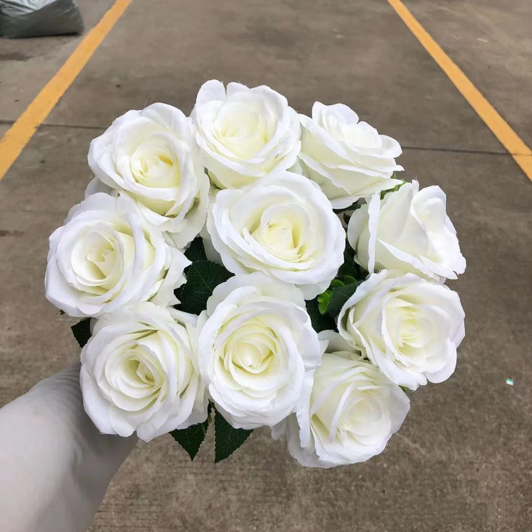 Artificial Peony Silk Rose Bridal Hydrangea White Large Bouquet Wedding Preserved Flower Party Vase DIY Home Table Decoration