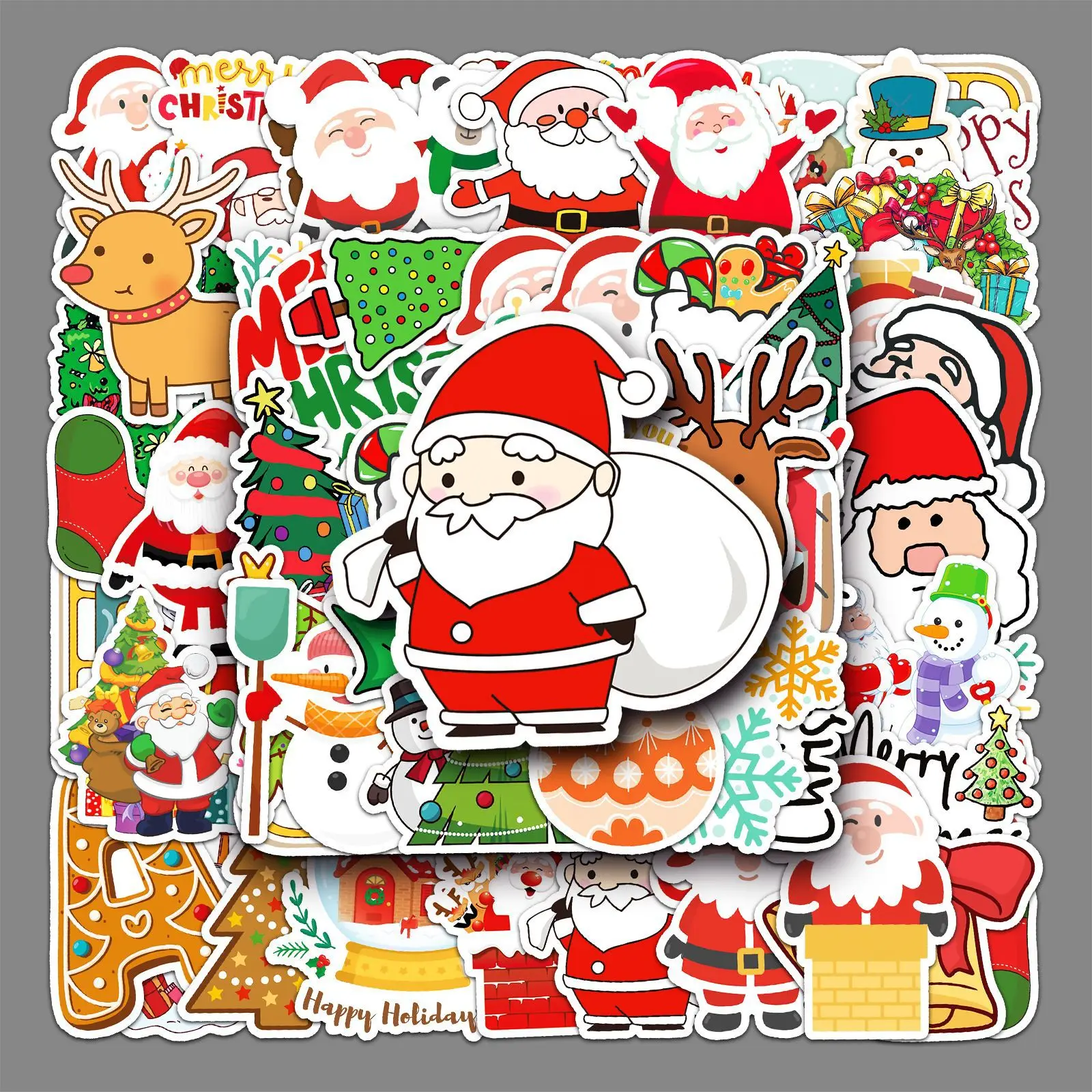 50 قطعة من ملصقات عيد الميلاد الإبداعية لتزيين ألعاب الكمبيوتر المحمول والدراجات النارية