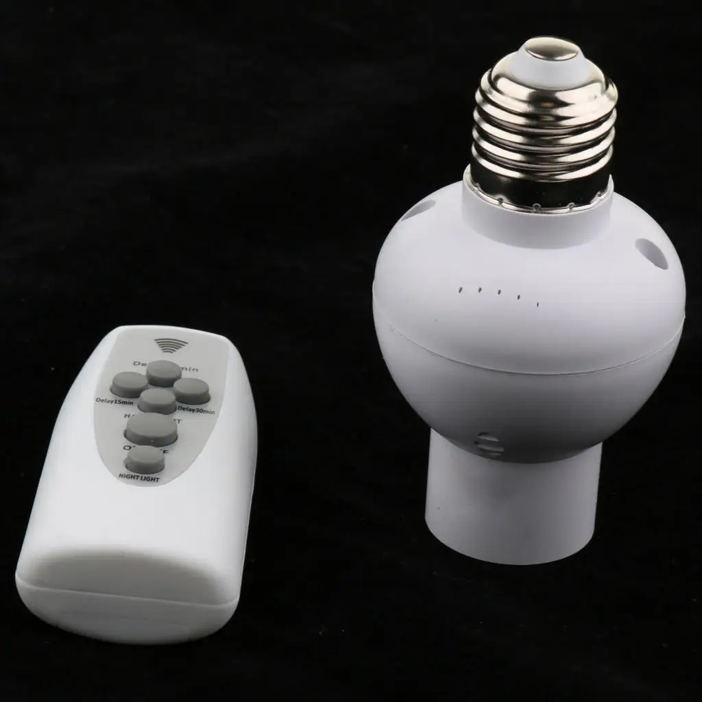 Wireless Remote Control Bulb Socket E27 Lamp Holder Plastic on Off Switch Dimmable Light Base for Smart Home Lighting