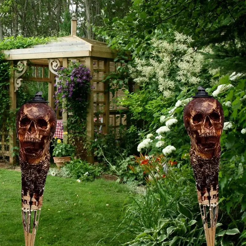 

Skull Tiki Torches For Outside Outdoor Patio Lighting Garden Torch Weather Proof Outdoor Lighting Outdoor Landscape Lighting