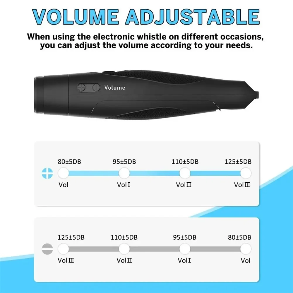 นกหวีดอิเล็กทรอนิกส์แบบถือ3โทนเสียงสูง125dB เดซิเบลสูง1ชิ้นสำหรับกีฬากลางแจ้งโค้ชอ้างอิง