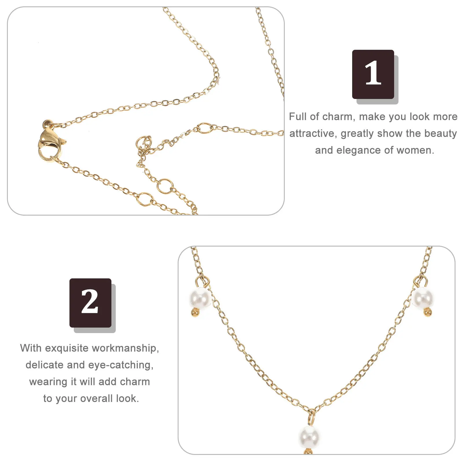 

Pearl Necklace Gold Faux Pearl Choker Wedding Bride Jewelry Exquisite Workmanship Attractive Elegance Gift Women Necklace