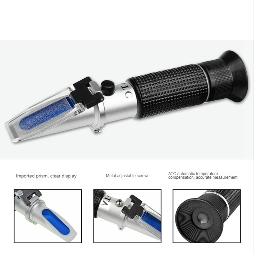 Multifunction Handheld Refractometer Sugar Concentration Meter Densimeter 0-32% Brix Saccharimeter Sugar Tester Fruits Grapes