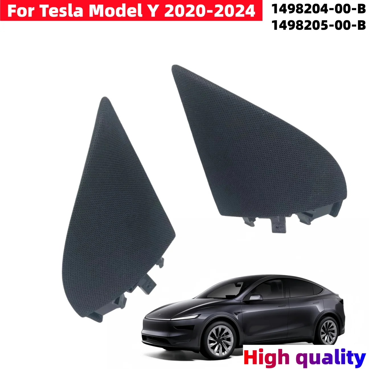 For Tesla Model Y Front Door Trim Tweeter Speaker Horn Cover Sound Cover Accessories Compatible with 1498204-00-B 1498205-00-B