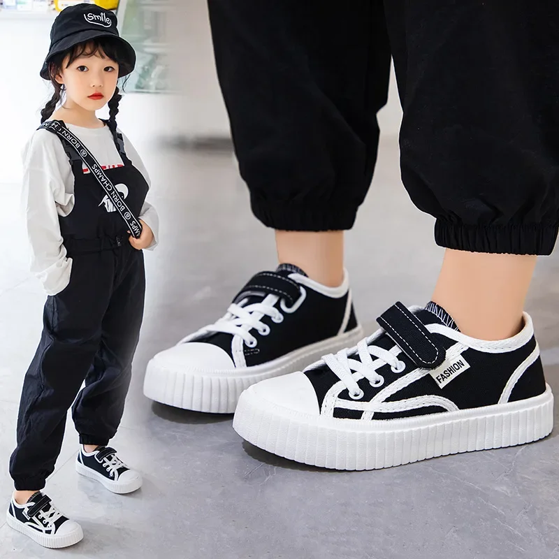 

Summer Multifunctional Children Canvas Shoes Soft and Simple Solid Color Casual Shoes Outdoor Comfort Soft Soled Kids Sneakers