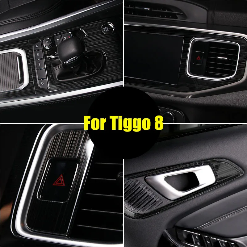 Drawing Accessories For Chery Tiggo 8 2018 2019 LHD Whole Interior Accessoires Stainless Steel Decoration Cover Trim