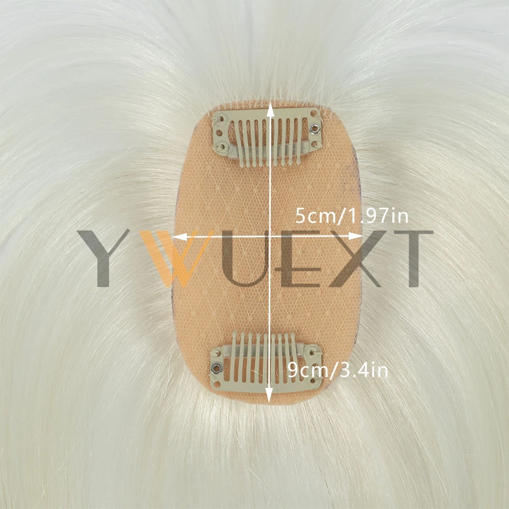 قطعة شعر بشري علوية 5 × 9 سم قاعدة علوية الجزء الأوسط مع الانفجارات 9 ألوان متاحة لتساقط الشعر أو تصفيف الشعر الانفجارات #2