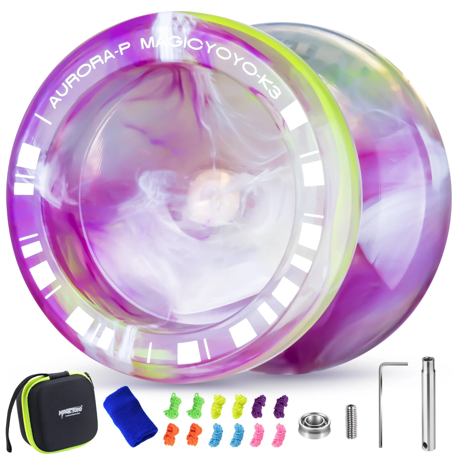 MAGICYOYO K3 Aurora-p Yoyo per bambini, Yoyo reattivo per principianti, Yoyos di trucco professionale con cuscinetto extra non risponibile