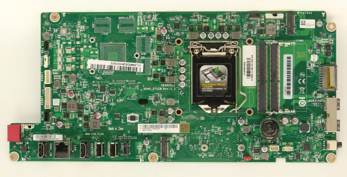 Imagem -02 - Placa-mãe para Lenovo Ideacentre A54027icb Placa-mãe Ibs360sl2 Ddr4 Fru: 01lm88 100 Teste