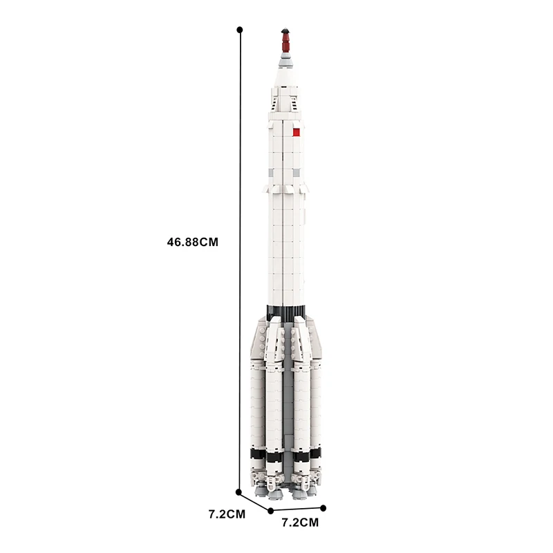 مكعبات بناء Gobricks MOC-102952 Proton K [مقياس Saturn V 1:11] مع ألعاب تعليمية على شكل حرفة الفضاء الدائرية LK-1
