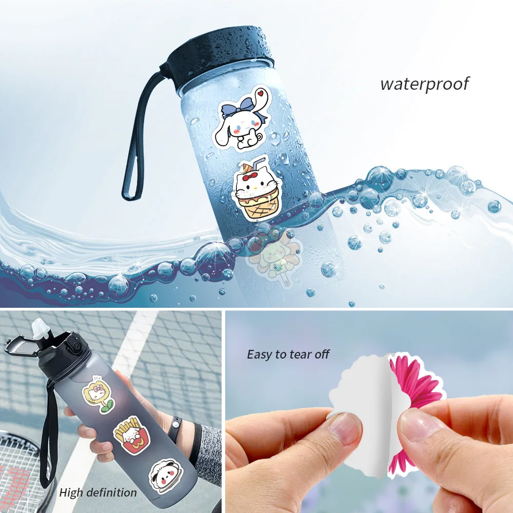 100/200/300 Stück Kawaii Sanrio Kuromi Melody Hello Kitty Aufkleber Laptop Handy Gepäck Wasserdichte Cartoon-Sticker Aufkleber – Detail 20