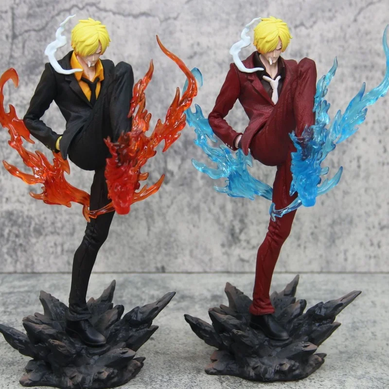 Hot 28cm One Piece Figure Sanji Anime Figures Pop Smoking Sanji Figurine Devil Foot Statue Pvc Collection Kids Toy Birthday Gift