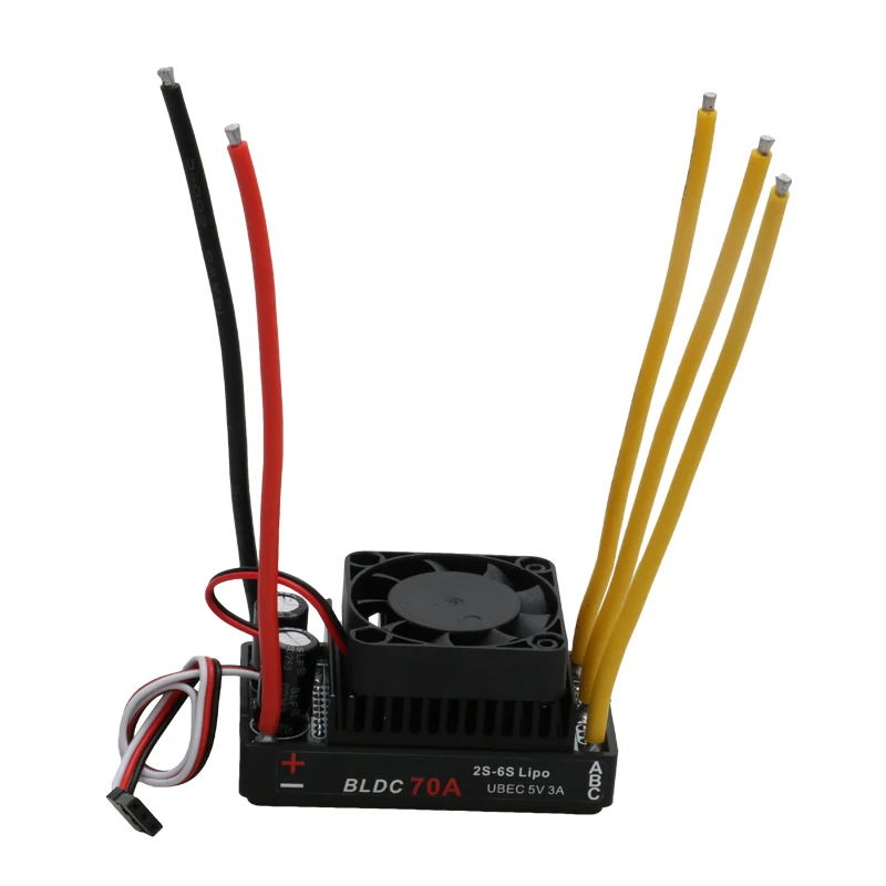 1PC 70A Bidirectionele Borstelloze ESC Ondersteuning 2S-6S Lipo 32-bit Processor Snelheidsregelaar met Temperatuur Bescherming voor RC Boot