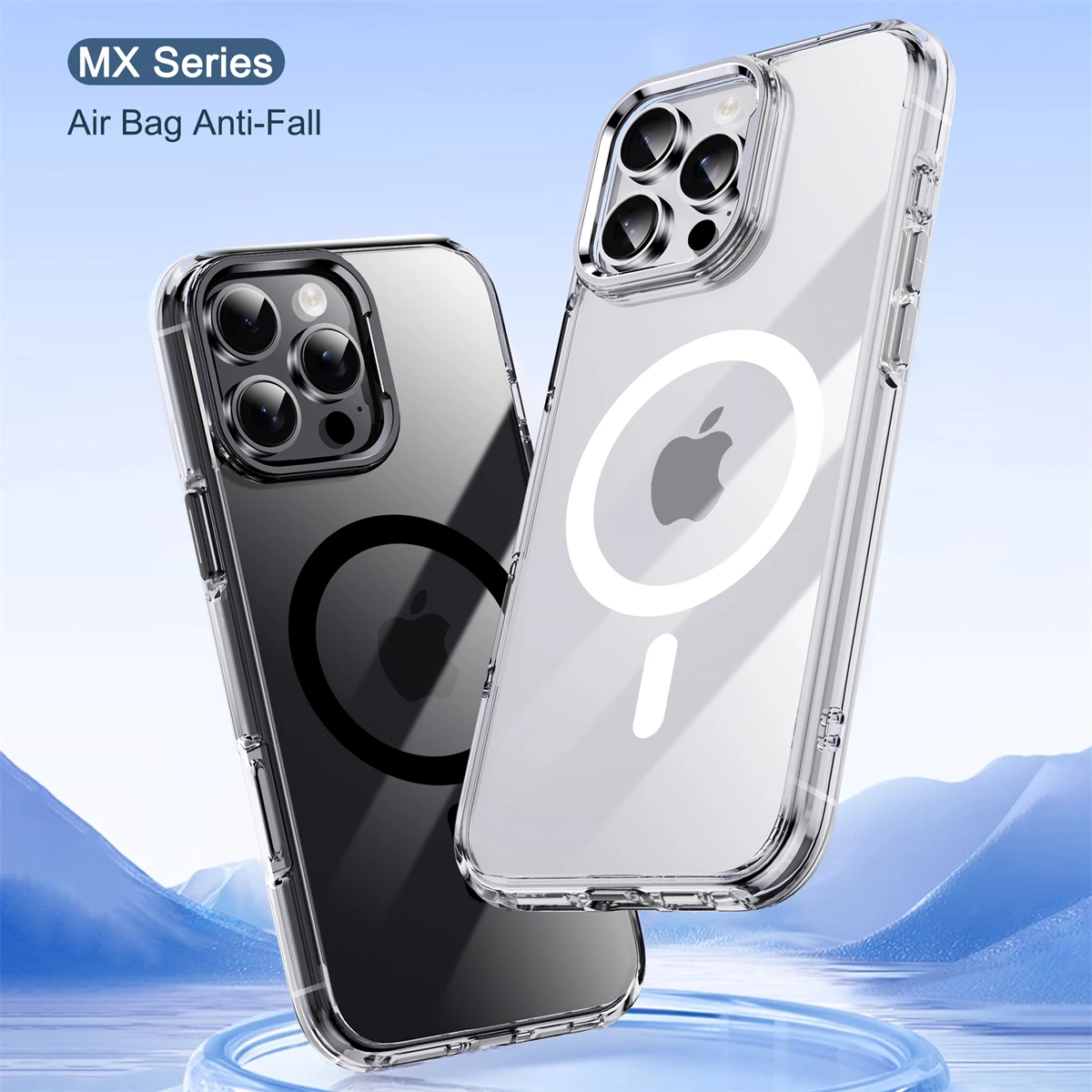 

Luxury Magnetic Wireless Charging Phone Case For iPhone 16 15 Pro Max 15Plus 16Pro For Magsafe Transparent Shockproof Back Cover