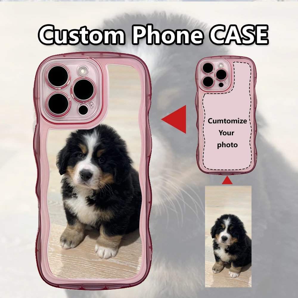 إطار مموج مخصص لصورة كلب جبل بيرنيز يمكنك صنعه بنفسك من مادة البولي يوريثان الناعمة لهاتف iPhone 16 15 14 13 12 11 Pro Xs Max X XR 16e 7 8 Plus #6