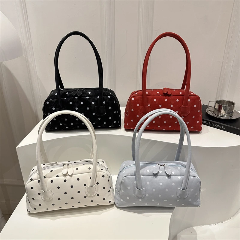 

Vintage women's tote bags new Point Printed large capacity, simple commuting bag,fashionable and versatile,single shoulder bag
