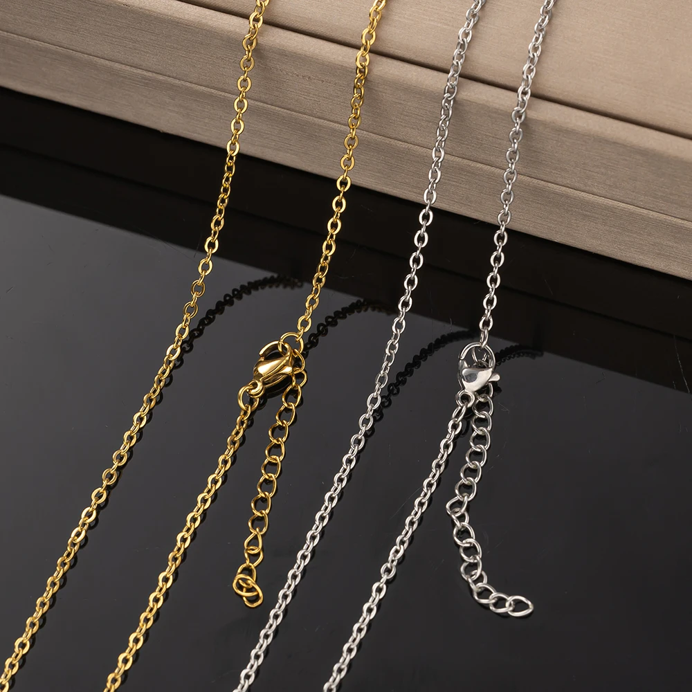 10 Teile/los 1,5/2 MM Edelstahl Link Halsketten Kubanischen Kreuz Ketten Zubehör für DIY Geschenke Schmuck Machen Groß Großhandel – Detail 6