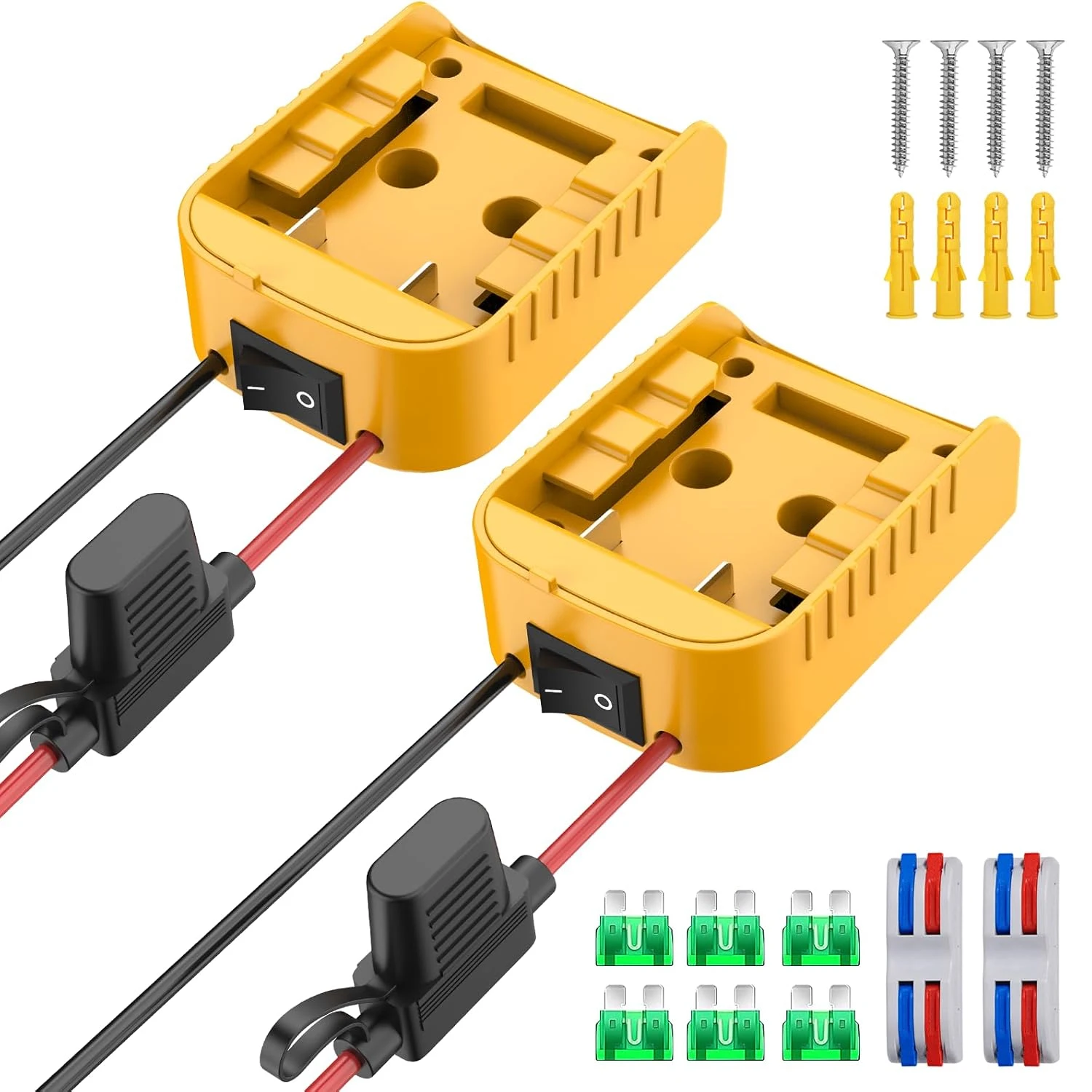 Für Dewalt Batterie 18/20 V, Adapter Power Wheel Batterie Konverter Kit mit Sicherungen & Kabelklemmen & 12AWG Draht für DIY RC Auto – Detail 2