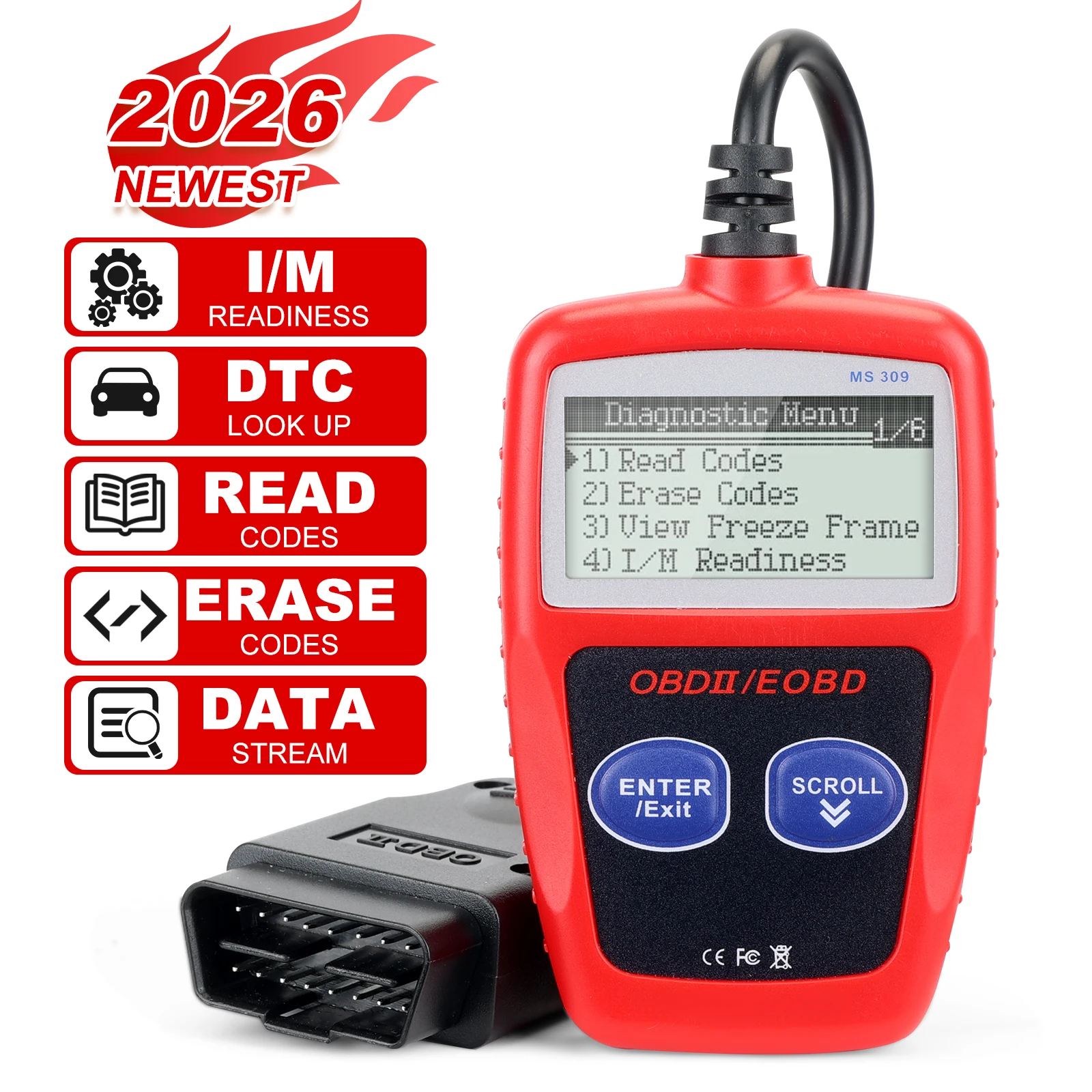 MS309 OBD2 Diagnostic Scanner Auto Car Health Check Code Reader Scanner Tool for All Cars Models