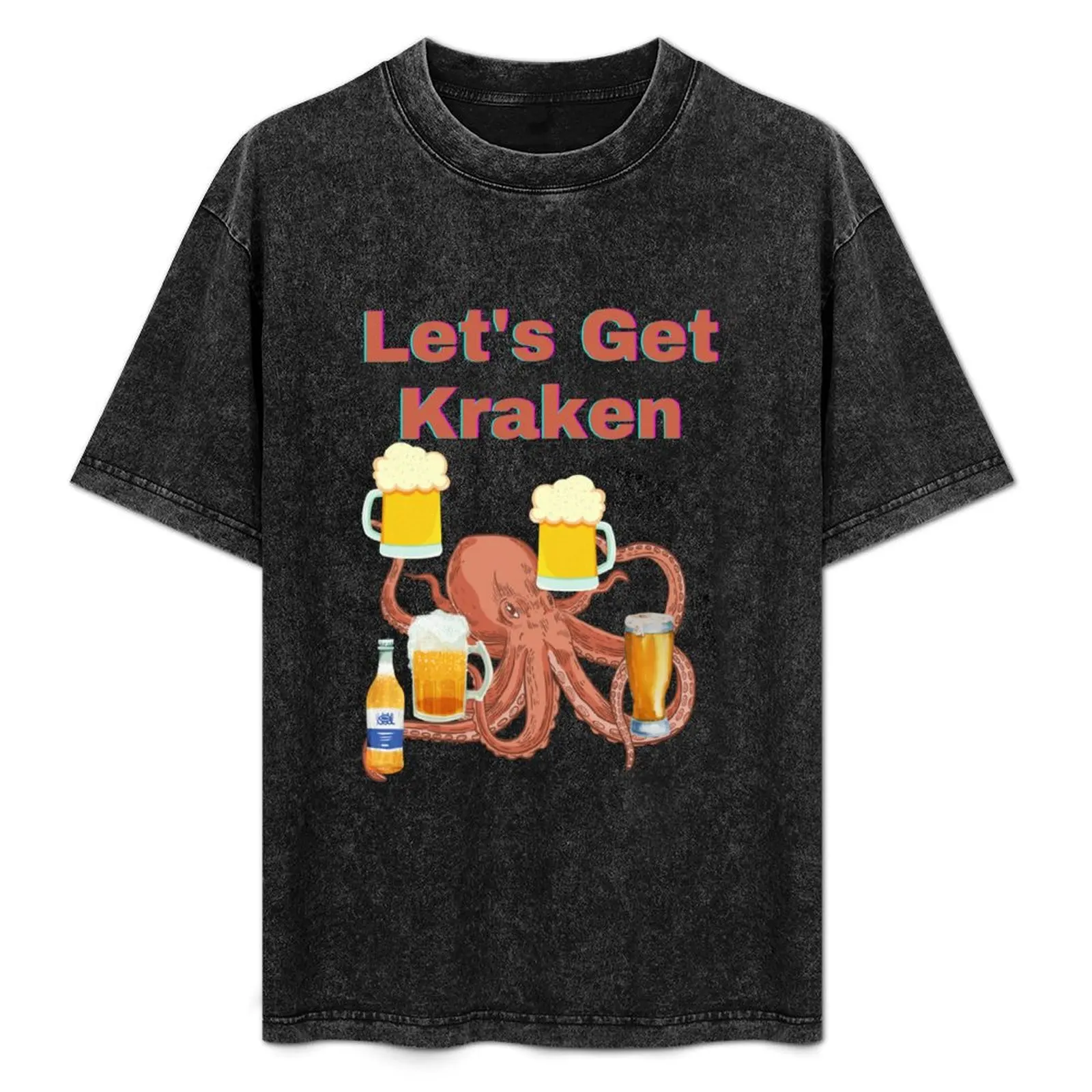 

Let's Get Kraken with Beer T-Shirt Sports Casual Breathable Tee Shirt