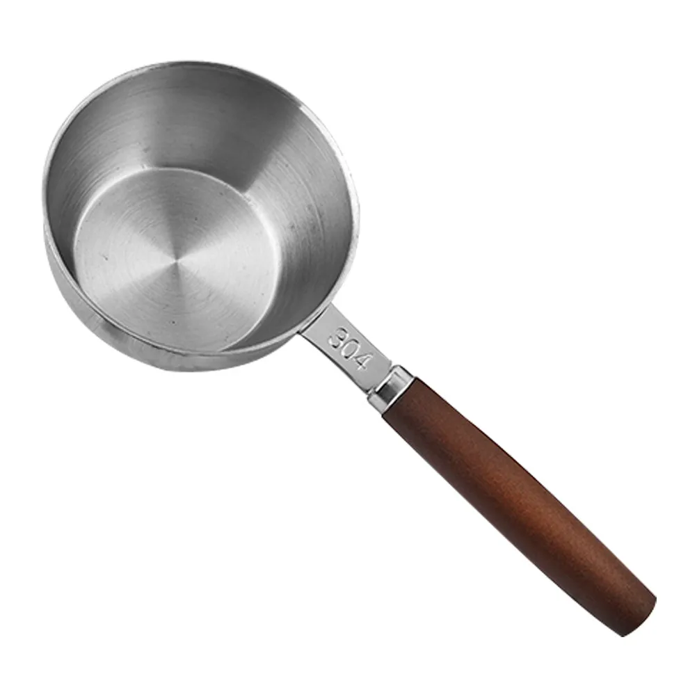 Mini Stainless Steel Sauce Pot Wood Handle Oil Pouring Pan Butter Melting Coffee Milk Warmer Small Metal Saucepan