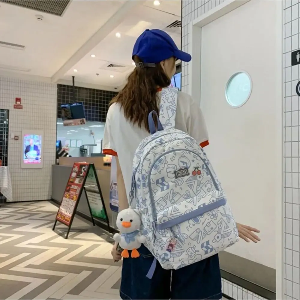 High Quality Fashion Students Backpack Graffiti Doodle School Bag Leisure Casual Shoulder Bag Boys Girls