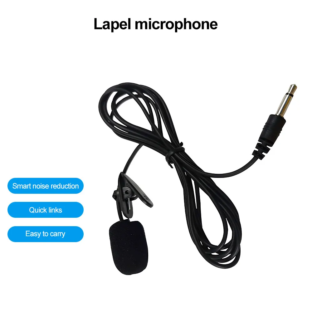 Clip-on Microphone Lapel Mini Lavalier Mic Microphone 3.5mm Portable Mini Microphone For Mobile Phone PC Recording Conference