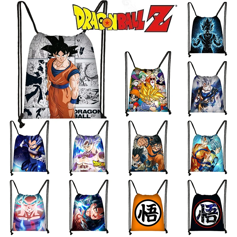 Zaino Dragon Ball Z Son Goku Anime Borsa portatile con coulisse Borsa con coulisse Tasca Borsa vari Zaino da viaggio per la scuola