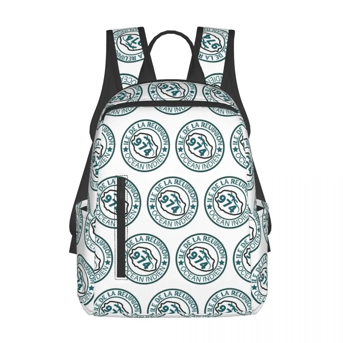 974 Reunion Island Flag Backpack Daypack Kids BookBag School Bag Shoulder Bags for Men Women