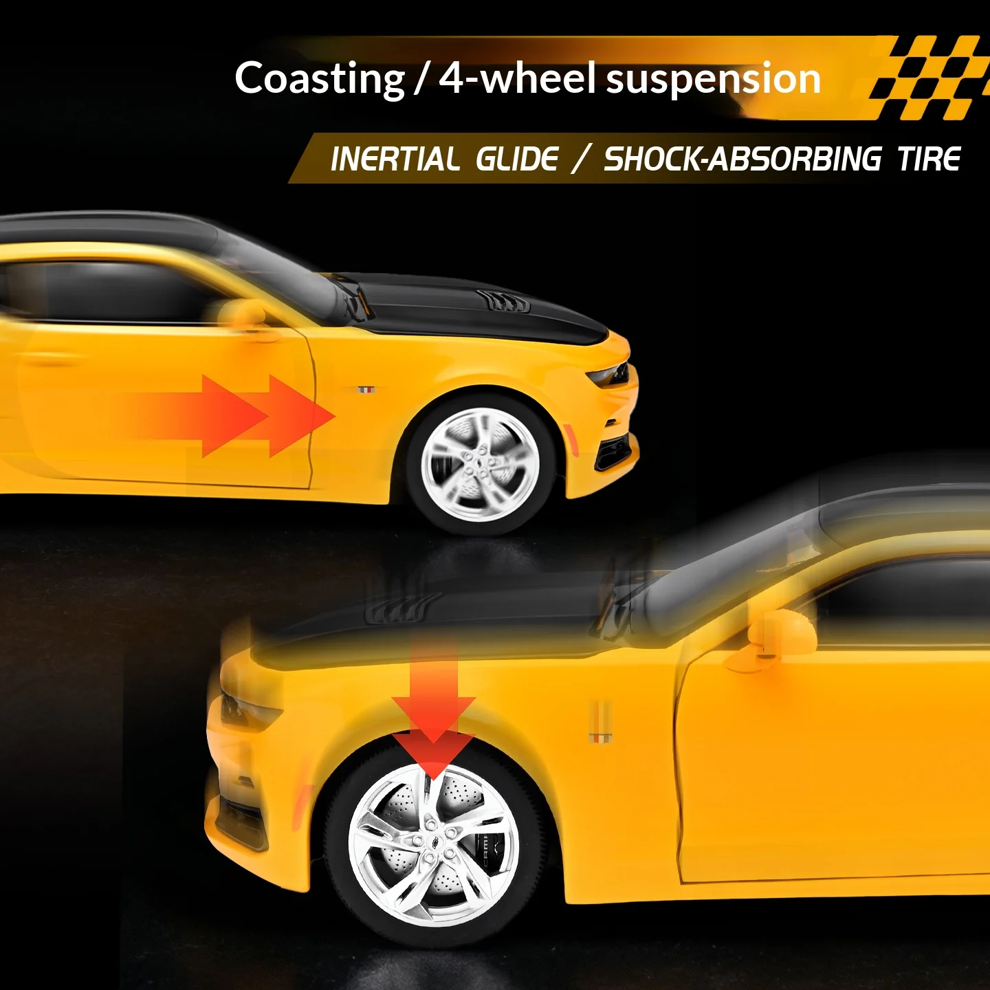 1:18 Chevrolet Camaro Sedan Alloy Die-cast Simulation Car Model Bumblebee Sports Car Model Children's Toy Car Collection view 5