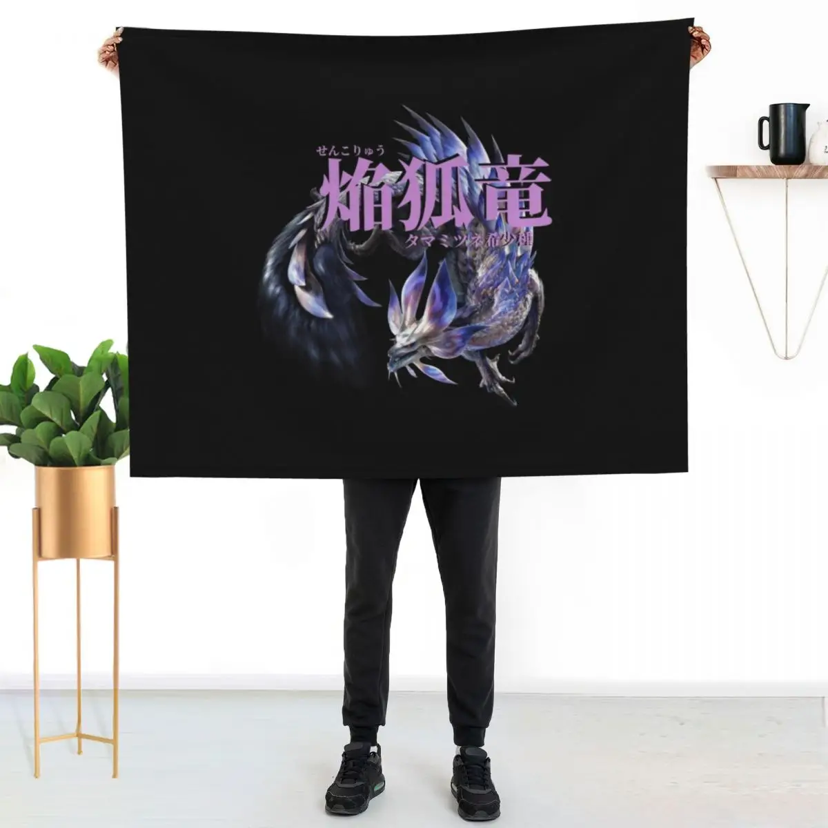Violet Mizutsune The Blazing Fox Wyvern Throw Blanket Winter beds Designers Thin Hair Giant Sofa Beautifuls Blankets