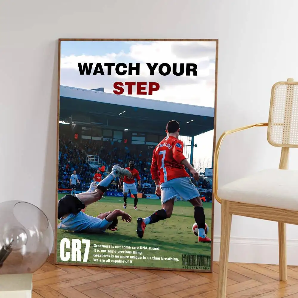 1 قطعة R-رونالدو كرة القدم C-CR7 المشارك ذاتية اللصق الفن ورق مقاوم للماء ملصق مقهى بار غرفة جدار ديكور
