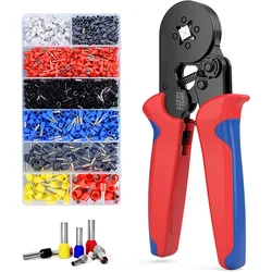 Crimping Pliers Kit Tubular Terminal HSC8 6-4/6-6A Crimper Wire Mini Ferrule Crimper Hand Tools Household Electrical Kit With Bo