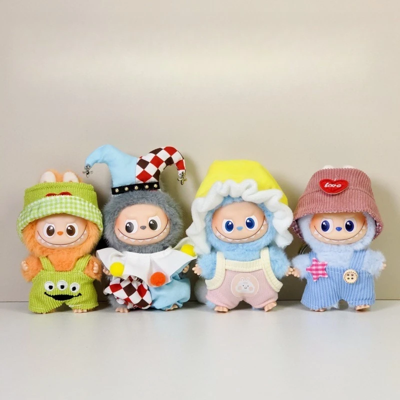 

Only Clothes Are Suitable for The 4th Generation Mini Version of Labubu Creative Clown Little Yellow Hat Suit Exquisite and Cute