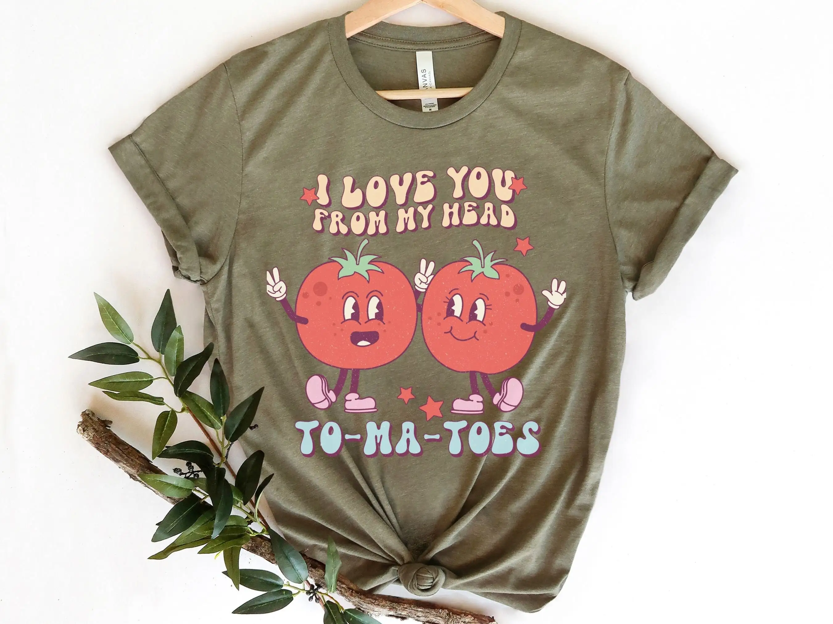

Valentine Vintage T Shirt Cute Vegetable I Love You from my Head to Toes Funny Gardener Farmer Pun